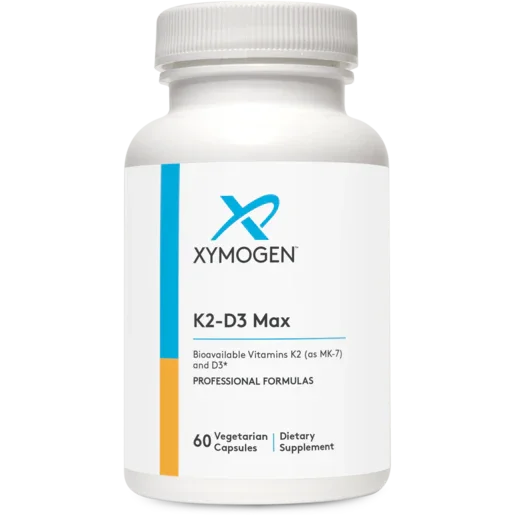 K2-D3 Max supplement bottle with 60 vegetarian capsules, professional formula