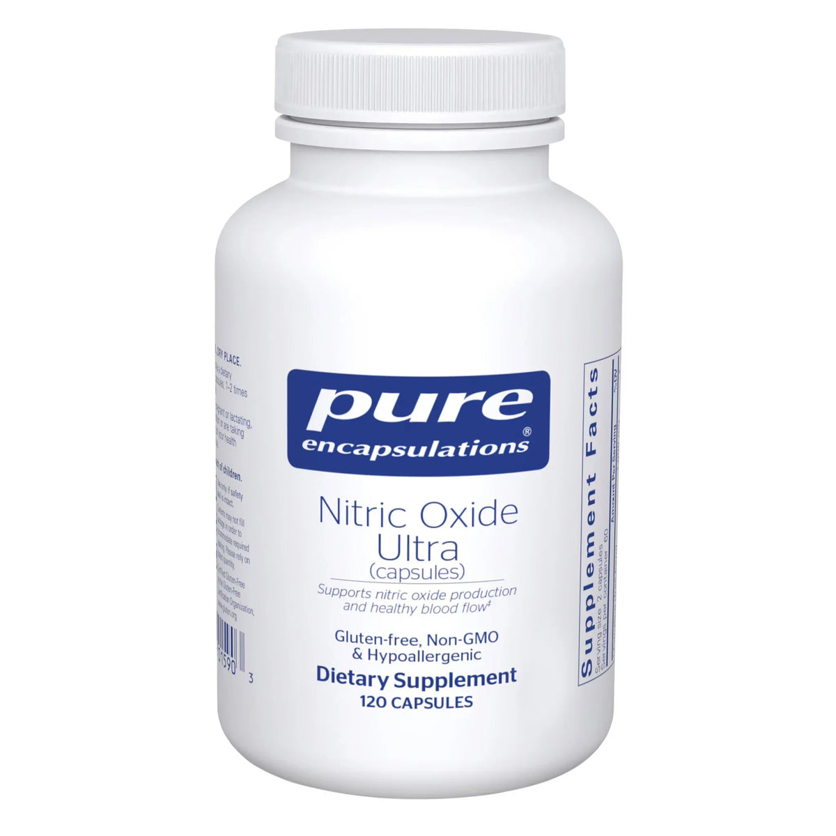 Pure Encapsulations Nitric Oxide Ultra 120 capsules dietary supplement bottle