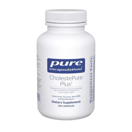 Pure Encapsulations CholestePure Plus dietary supplement bottle, 120 capsules