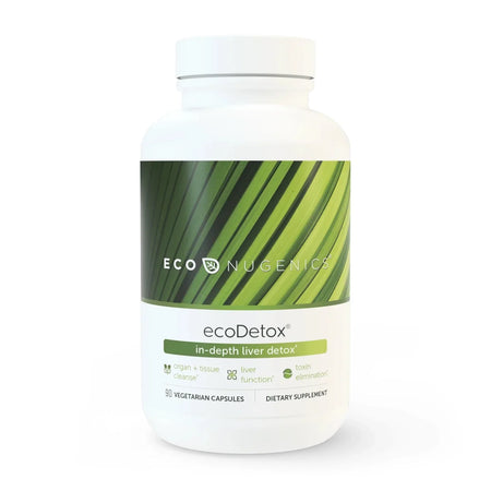 EcoNugenics ecoDetox in-depth liver detox vegetarian capsules dietary supplement bottle