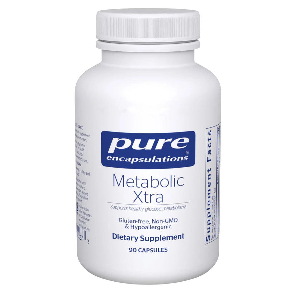 Pure Encapsulations Metabolic Xtra dietary supplement bottle, 90 capsules, gluten-free
