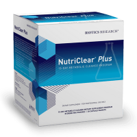 NutriClear Plus metabolic cleanse supplement box with blue and white design