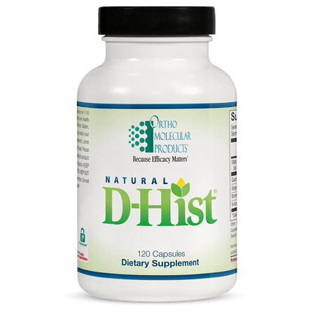 Natural D-Hist 120 capsules dietary supplement bottle for immune and respiratory support