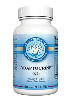 Adaptocrine K-2 dietary supplement bottle, 90 capsules, vitamin and herbal formula