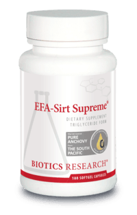 EFA-Sirt Supreme dietary supplement bottle with Pure Anchovy label, 180 softgel capsules
