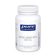 Alpha Lipoic Acid 600mg supplement bottle, 60 capsules, white label