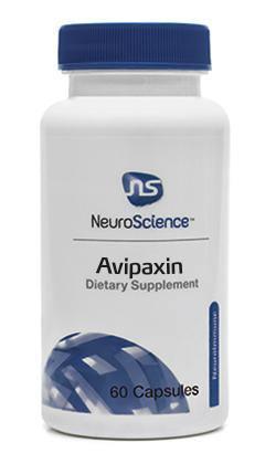 NeuroScience Avipaxin dietary supplement bottle with 60 capsules, white and blue label