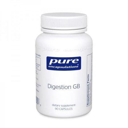 Pure Encapsulations Digestion GB dietary supplement bottle, 90 capsules, white label
