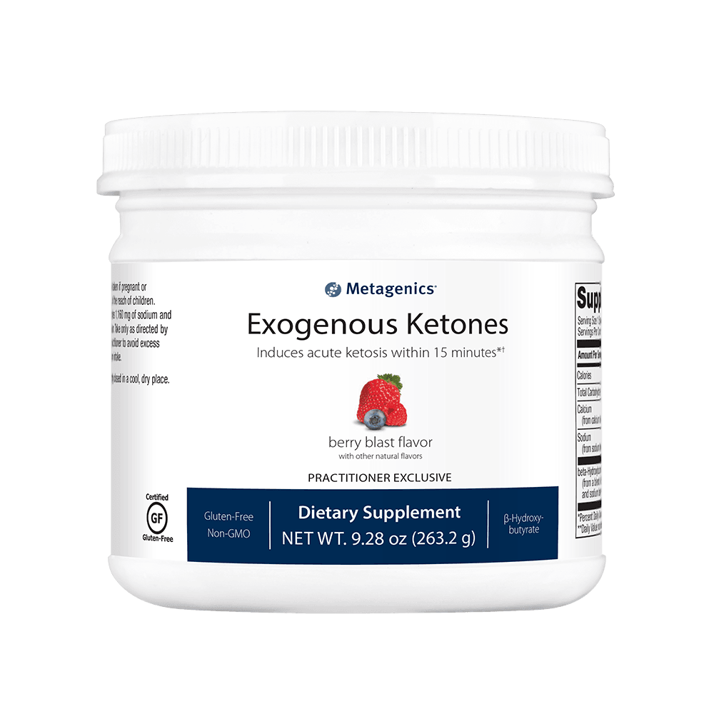 Exogenous Ketones dietary supplement berry blast flavor, practitioner exclusive, 9.28 oz jar