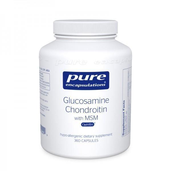 Glucosamine Chondroitin with MSM supplement bottle, 360 capsules, white label
