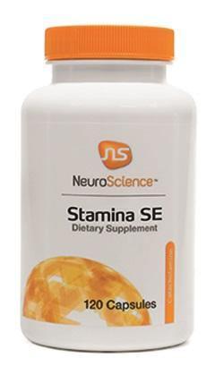NeuroScience Stamina SE dietary supplement bottle with orange cap, 120 capsules