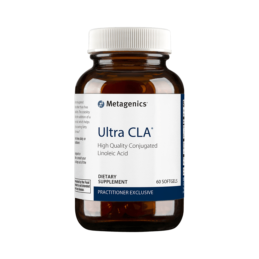 Ultra CLA dietary supplement bottle with 60 softgels, high quality conjugated linoleic acid