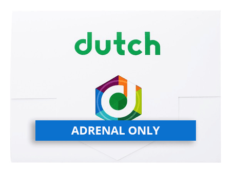DUTCH adrenal only lab test kit envelope with colorful logo and blue label