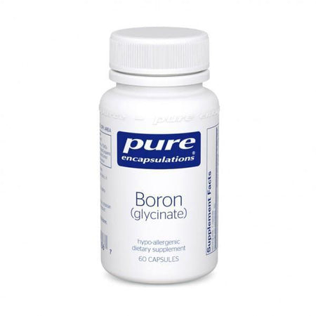 Pure Encapsulations Boron glycinate hypoallergenic supplement bottle, 60 capsules