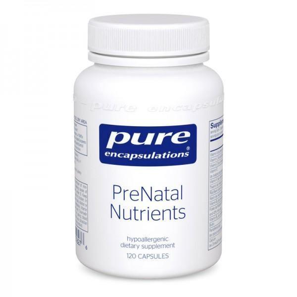 Pure Encapsulations PreNatal Nutrients supplement bottle with 120 capsules