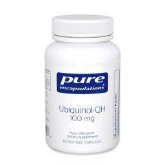 Pure Encapsulations Ubiquinol-QH 100 mg supplement bottle, white background
